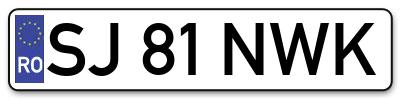 Placuta inmatriculare numar auto  SJ-81-NWK, SJ 81 NWK, SJ81NWK