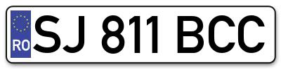 Placuta inmatriculare numar auto  SJ-811-BCC, SJ 811 BCC, SJ811BCC