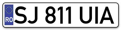 Placuta inmatriculare numar auto  SJ-811-UIA, SJ 811 UIA, SJ811UIA