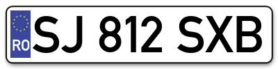 Placuta inmatriculare numar auto  SJ-812-SXB, SJ 812 SXB, SJ812SXB