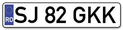 Placuta inmatriculare numar auto  SJ-82-GKK, SJ 82 GKK, SJ82GKK