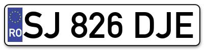 Placuta inmatriculare numar auto  SJ-826-DJE, SJ 826 DJE, SJ826DJE