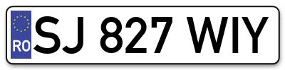 Placuta inmatriculare numar auto  SJ-827-WIY, SJ 827 WIY, SJ827WIY