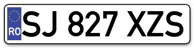 Placuta inmatriculare numar auto  SJ-827-XZS, SJ 827 XZS, SJ827XZS