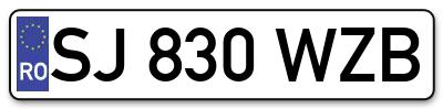 Placuta inmatriculare numar auto  SJ-830-WZB, SJ 830 WZB, SJ830WZB