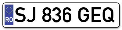 Placuta inmatriculare numar auto  SJ-836-GEQ, SJ 836 GEQ, SJ836GEQ