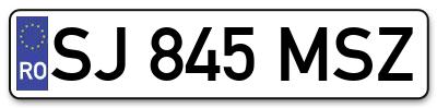Placuta inmatriculare numar auto  SJ-845-MSZ, SJ 845 MSZ, SJ845MSZ