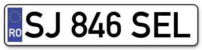 Placuta inmatriculare numar auto  SJ-846-SEL, SJ 846 SEL, SJ846SEL