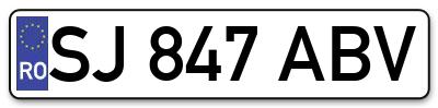 Placuta inmatriculare numar auto  SJ-847-ABV, SJ 847 ABV, SJ847ABV