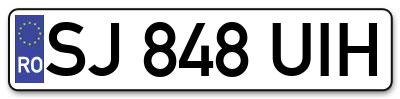 Placuta inmatriculare numar auto  SJ-848-UIH, SJ 848 UIH, SJ848UIH
