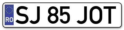 Placuta inmatriculare numar auto  SJ-85-JOT, SJ 85 JOT, SJ85JOT