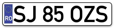 Placuta inmatriculare numar auto  SJ-85-OZS, SJ 85 OZS, SJ85OZS