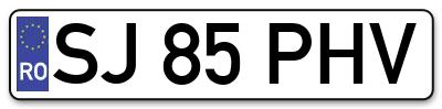 Placuta inmatriculare numar auto  SJ-85-PHV, SJ 85 PHV, SJ85PHV