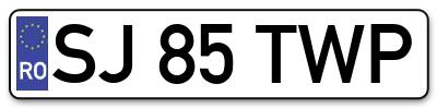 Placuta inmatriculare numar auto  SJ-85-TWP, SJ 85 TWP, SJ85TWP