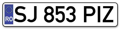 Placuta inmatriculare numar auto  SJ-853-PIZ, SJ 853 PIZ, SJ853PIZ