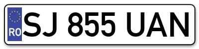 Placuta inmatriculare numar auto  SJ-855-UAN, SJ 855 UAN, SJ855UAN