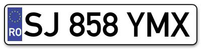 Placuta inmatriculare numar auto  SJ-858-YMX, SJ 858 YMX, SJ858YMX