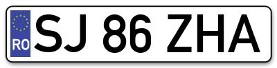 Placuta inmatriculare numar auto  SJ-86-ZHA, SJ 86 ZHA, SJ86ZHA