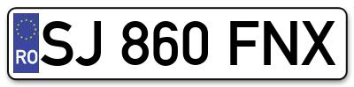 Placuta inmatriculare numar auto  SJ-860-FNX, SJ 860 FNX, SJ860FNX