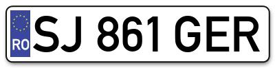 Placuta inmatriculare numar auto  SJ-861-GER, SJ 861 GER, SJ861GER