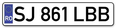 Placuta inmatriculare numar auto  SJ-861-LBB, SJ 861 LBB, SJ861LBB