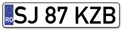 Placuta inmatriculare numar auto  SJ-87-KZB, SJ 87 KZB, SJ87KZB