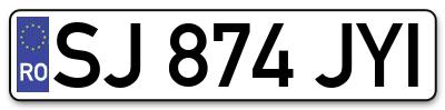 Placuta inmatriculare numar auto  SJ-874-JYI, SJ 874 JYI, SJ874JYI