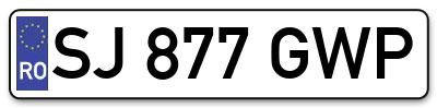 Placuta inmatriculare numar auto  SJ-877-GWP, SJ 877 GWP, SJ877GWP