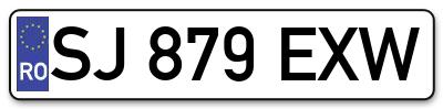 Placuta inmatriculare numar auto  SJ-879-EXW, SJ 879 EXW, SJ879EXW