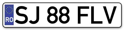 Placuta inmatriculare numar auto  SJ-88-FLV, SJ 88 FLV, SJ88FLV