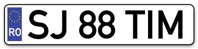 Placuta inmatriculare numar auto  SJ-88-TIM, SJ 88 TIM, SJ88TIM