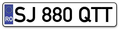 Placuta inmatriculare numar auto  SJ-880-QTT, SJ 880 QTT, SJ880QTT