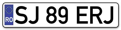 Placuta inmatriculare numar auto  SJ-89-ERJ, SJ 89 ERJ, SJ89ERJ