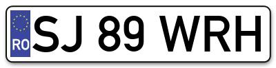 Placuta inmatriculare numar auto  SJ-89-WRH, SJ 89 WRH, SJ89WRH