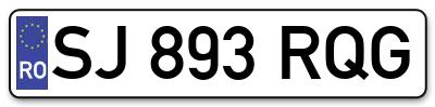 Placuta inmatriculare numar auto  SJ-893-RQG, SJ 893 RQG, SJ893RQG