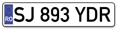 Placuta inmatriculare numar auto  SJ-893-YDR, SJ 893 YDR, SJ893YDR