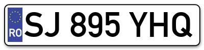 Placuta inmatriculare numar auto  SJ-895-YHQ, SJ 895 YHQ, SJ895YHQ