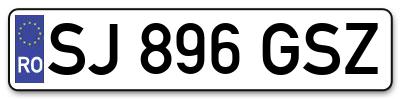 Placuta inmatriculare numar auto  SJ-896-GSZ, SJ 896 GSZ, SJ896GSZ