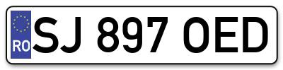 Placuta inmatriculare numar auto  SJ-897-OED, SJ 897 OED, SJ897OED