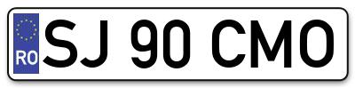 Placuta inmatriculare numar auto  SJ-90-CMO, SJ 90 CMO, SJ90CMO