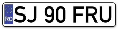 Placuta inmatriculare numar auto  SJ-90-FRU, SJ 90 FRU, SJ90FRU
