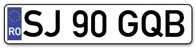 Placuta inmatriculare numar auto  SJ-90-GQB, SJ 90 GQB, SJ90GQB