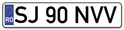 Placuta inmatriculare numar auto  SJ-90-NVV, SJ 90 NVV, SJ90NVV