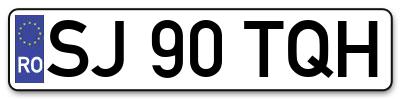 Placuta inmatriculare numar auto  SJ-90-TQH, SJ 90 TQH, SJ90TQH