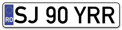 Placuta inmatriculare numar auto  SJ-90-YRR, SJ 90 YRR, SJ90YRR