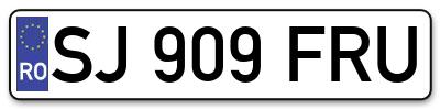 Placuta inmatriculare numar auto  SJ-909-FRU, SJ 909 FRU, SJ909FRU