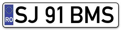 Placuta inmatriculare numar auto  SJ-91-BMS, SJ 91 BMS, SJ91BMS