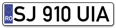 Placuta inmatriculare numar auto  SJ-910-UIA, SJ 910 UIA, SJ910UIA