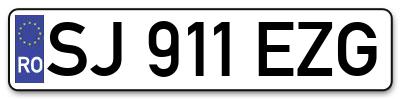 Placuta inmatriculare numar auto  SJ-911-EZG, SJ 911 EZG, SJ911EZG