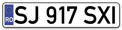 Placuta inmatriculare numar auto  SJ-917-SXI, SJ 917 SXI, SJ917SXI